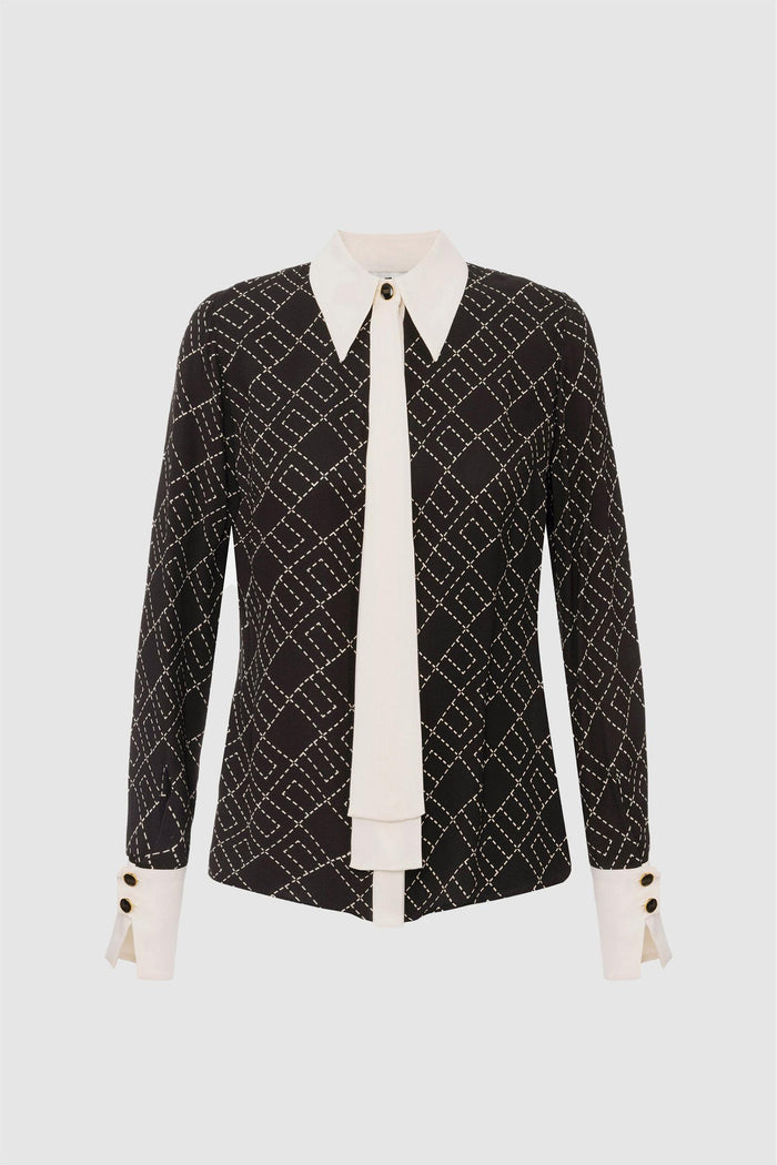 Camicia in georgette con stampa bi-color
