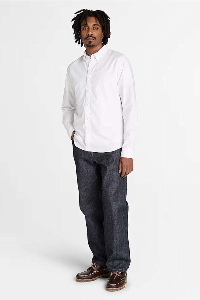 Camicia Oxford da Uomo in bianco-5