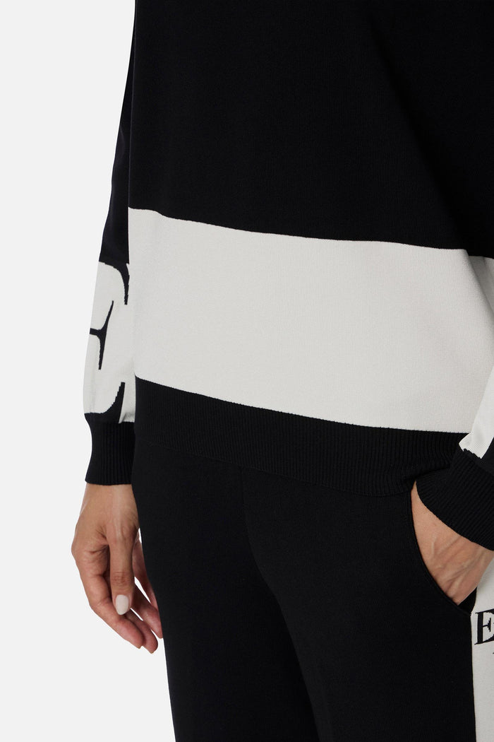 Maglia in viscosa con bande lucide-3