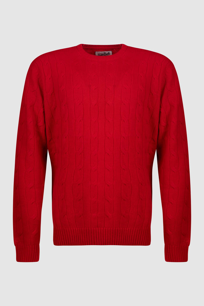 Maglione Treccia Rosso