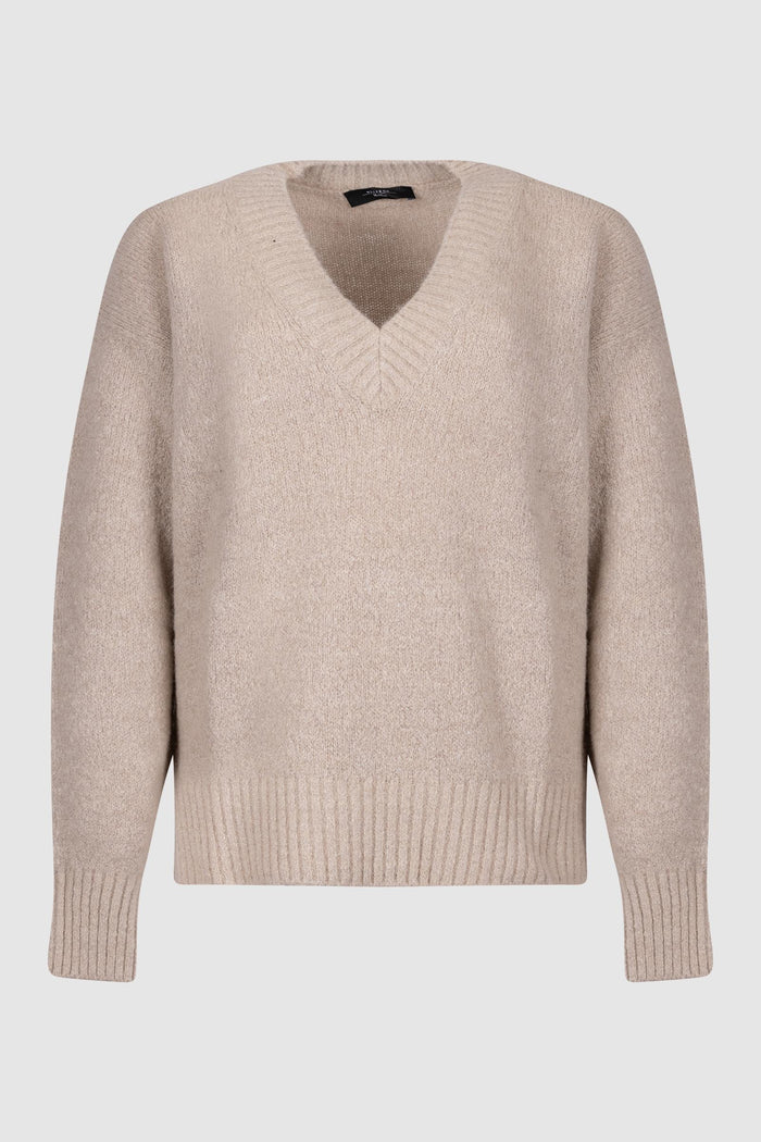 Maglione Donna in Lana Misto Cashmere con Scollo a V