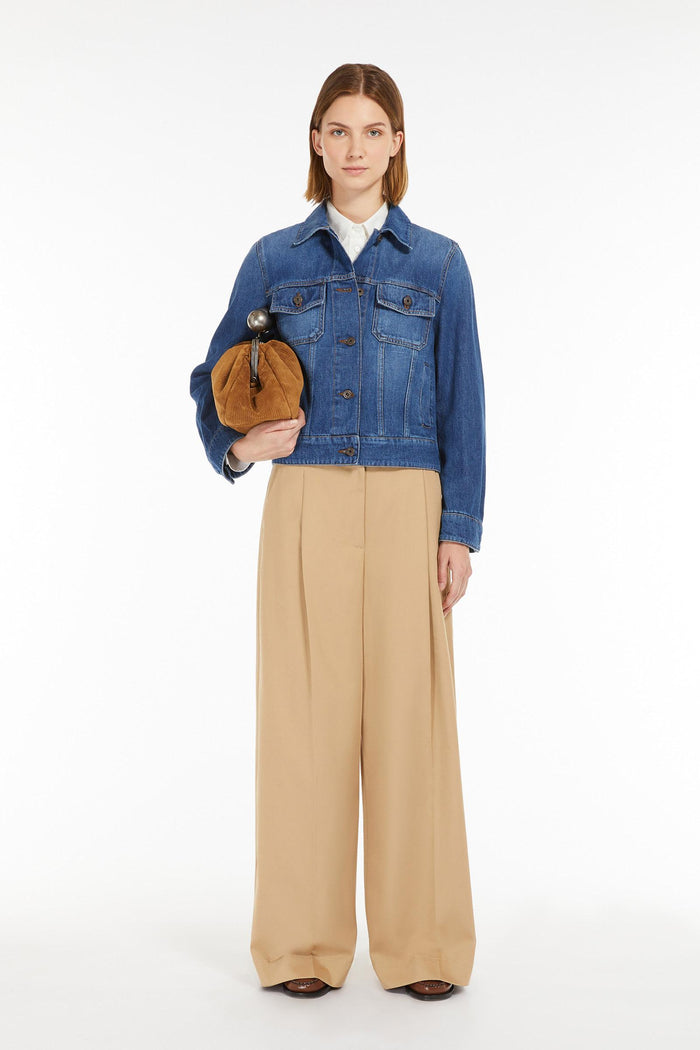 Nebbie pantalone ampio in gabardina di cotone-3
