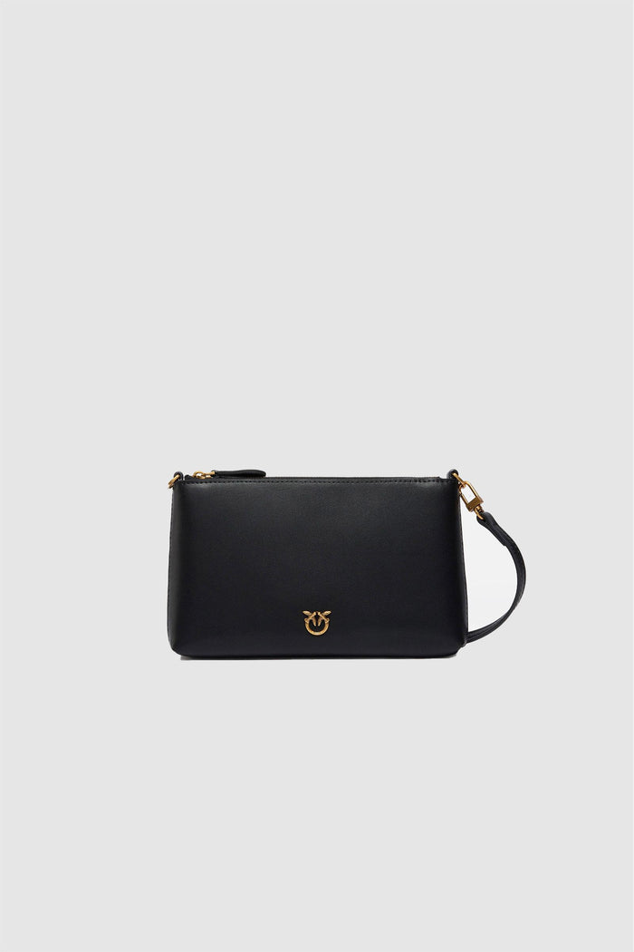 Pochette piatta in pelle con logo Love Birds