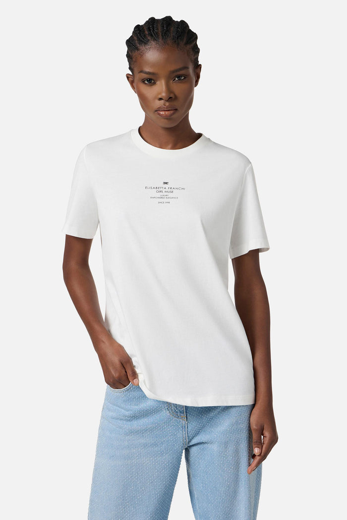 T-shirt in jersey di cotone con stampa-2