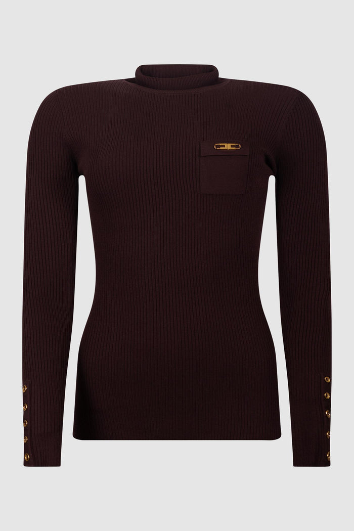 Dolcevita Nero con Bottoni Oro e Logo