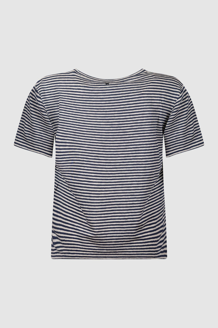 T-shirt basic in jersey di lino stretch-2